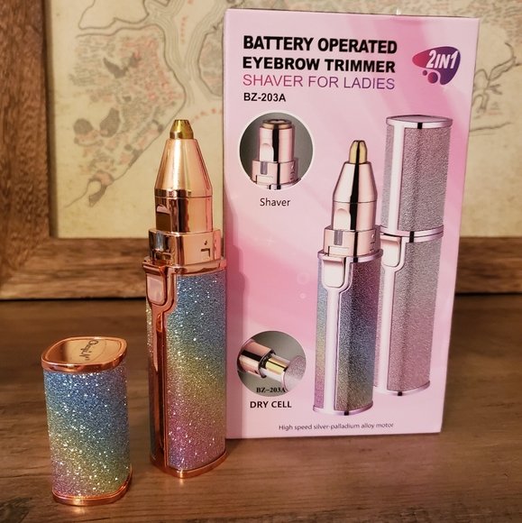 2 In 1 Electric Eyebrow Trimmer Makeup Painless Eye Brow Epilator Mini Shaver Razor Portable Facial Body Hair Remover For Women - Image 3