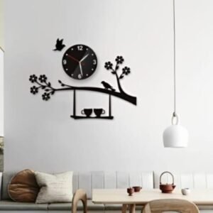 Birds clock MDF Wood material