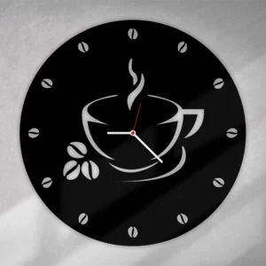 Coffee  Wall clock Wall decoration Wooden material