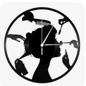 Beauty salon Wall clock Wooden material
