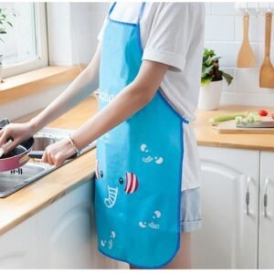 Women Waterproof Sleeveless Cartoon Kitchen Cooking Apron - Beautiful Funky Color Apron (Random Color)