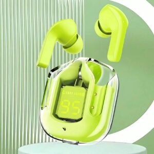 Air31 Earbuds Wireless Crystal Transparent Body without pouch ( Random Color )