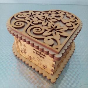 Wooden Heart Shape Jewelry Box