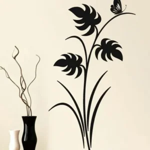Wooden Flower Leaves Wall Sticker