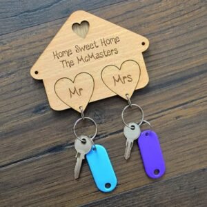 Wooden Mr/Mrs Key Holder
