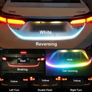 Car Rear Trunk LED Strip Lighting Light Dynamic Streamer Warning Light Brake Turn Signal/Reverse