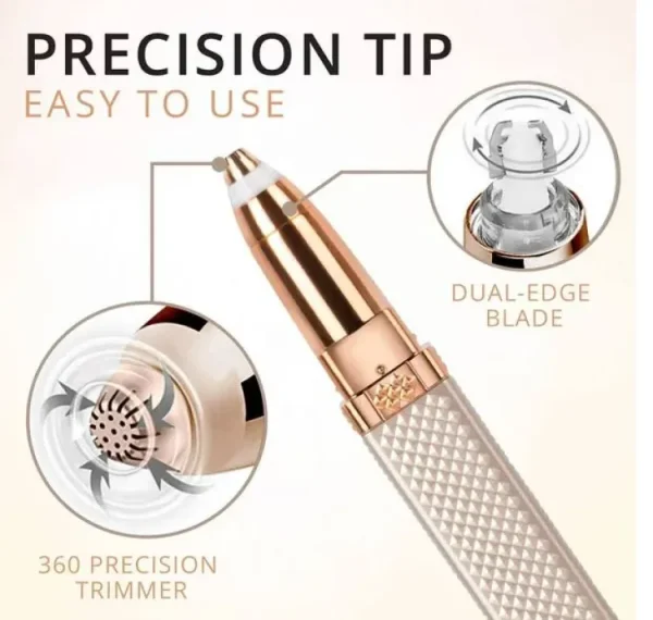 2 in 1 Flawless Facial Hair removal | 2 in 1 Women's Electric Epilator USB Charging Portable Hair Remover Bikini Painless Shaver for Women Body Facial Eyebrow Trimmer(random color ) - Image 4