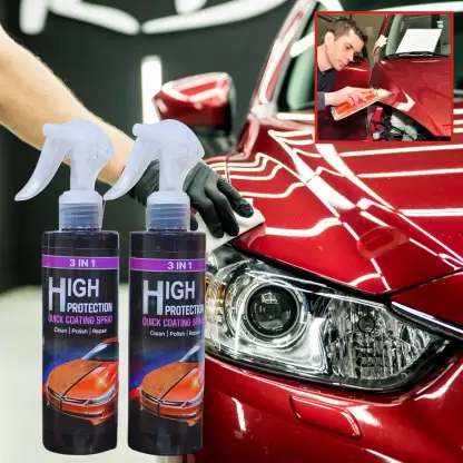 3 in 1 High Protection Quick Car Coating Spray, Ceramic Car Coating Spray Crystal Coating for Car Wax Spray Plastic Parts Refurbish Agent Car Hand Spray (100 ml) - Image 2