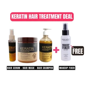 Deal of 3 Keratin Hair Treatment | Hair Mask + Hair Shampoo + Hair Serum with Free Makeup Fixer