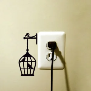 Wooden Birdcage Wall Stickers