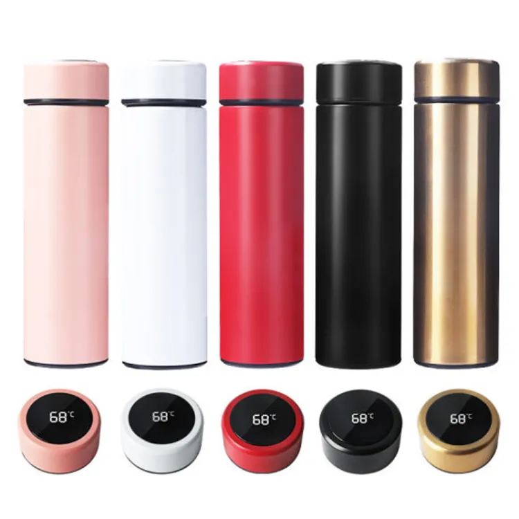 Temperature Display Vacuum Insulated Water Bottle 500ML Thermo Flask Made of Premium Stainless Steel Coffee Cup (Random Color) - Image 3