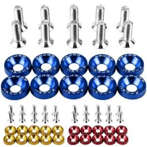 Motorcycle Fancy Bolts with Washer 10 Pcs Set / Universal Bike Chain Cover Bolts / Number Plate Bolts Set(random color )