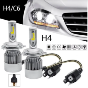 Pack of 2 - C6 H4 Led Headlight Bulbs For Any Car And Bike H4