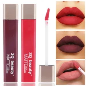 3Q beauty lipgloss | Misty Matte Non-stick Cup Lip Glaze | Non-fade Lipstick Waterproof Makeup Long Lasting Daily Makeup Use | Lip Gloss for Girls, Women (Random Color)