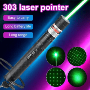 Laser 303 200mW Professional Blue Laser Pointer Suit with 18650 Battery & Charger Black