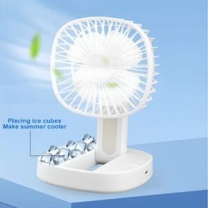 Mini USB Rechargeable Fan Desktop Foldable with Led Light | 3 Speed Adjustable For Household Bedroom For Office Home Cooling (Random colors)