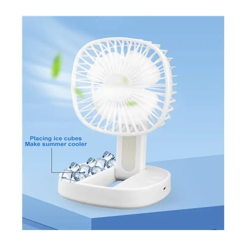 Mini USB Rechargeable Fan Desktop Foldable with Led Light | 3 Speed Adjustable For Household Bedroom For Office Home Cooling (Random colors) - Image 5