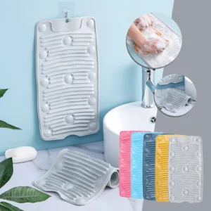 Foldable Silica Gel Washboard | Multifunctional Silicone Washboard Household Foldable uction Cup Non-slip Laundry Mat (Random color)