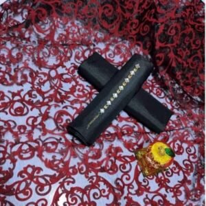 black 3 pice Unstitched Suit