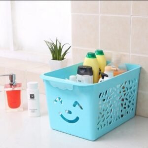 Smile basket Without cap pack off 3 | Storage Organizer Basket | Multipurpose Baskets For Kitchen, Home, Office & Bathroom (Random color)