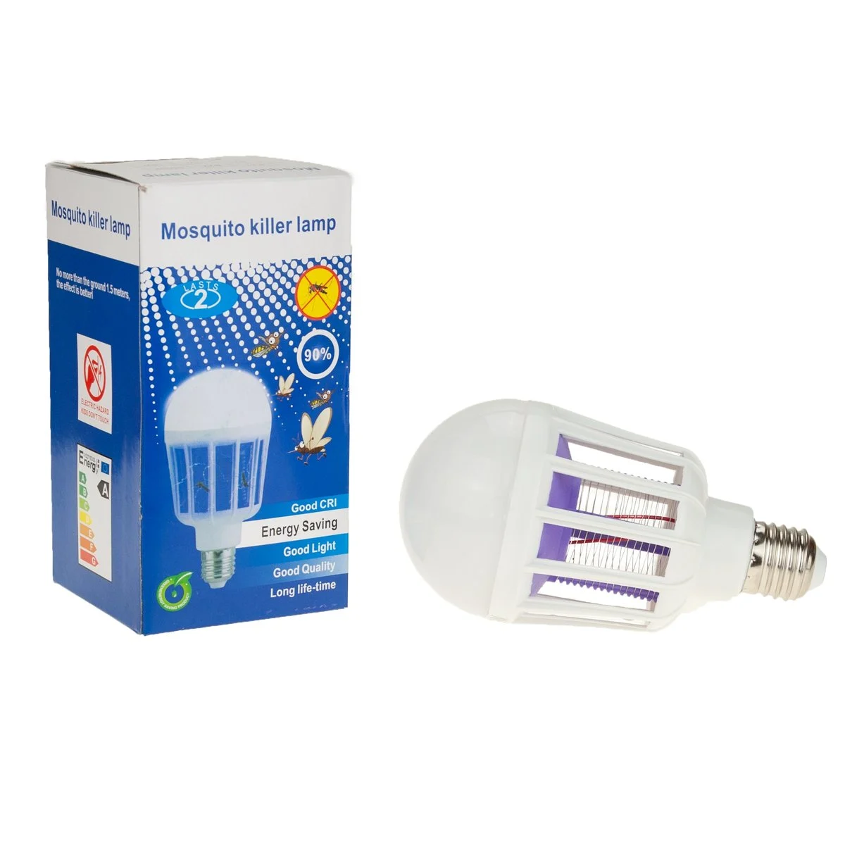 2 Pack Bug Zapper Light Bulbs, 2 in 1 Mosquito Light Bulb, Flying Insect Trap UV LED Lamp for Patio and Indoor - Image 5