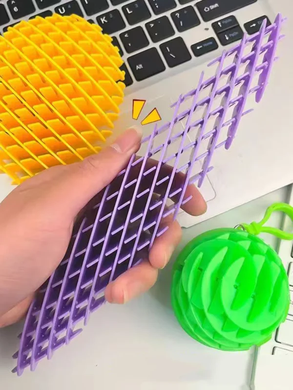 3D Printing  Decompression Stretch Mesh Toy | 3D Print Design Fidget Gadget Magic Worm Anti-Stress ADHD Pineapple Carrot Stress Relief EDC Elastic Toy for Kid Fidget Toys Adults Worm Toy for Kids Adults,Students (Random color) - Image 5