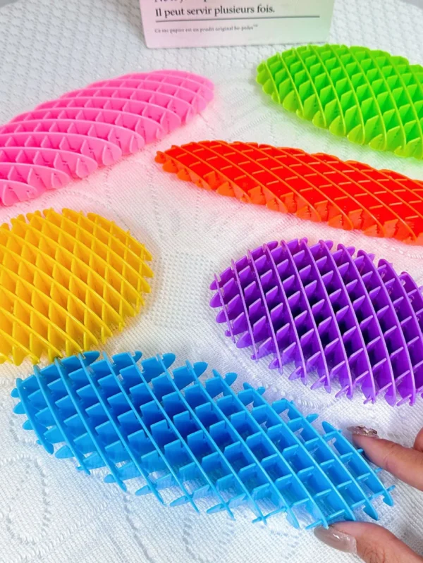 3D Printing  Decompression Stretch Mesh Toy | 3D Print Design Fidget Gadget Magic Worm Anti-Stress ADHD Pineapple Carrot Stress Relief EDC Elastic Toy for Kid Fidget Toys Adults Worm Toy for Kids Adults,Students (Random color) - Image 6