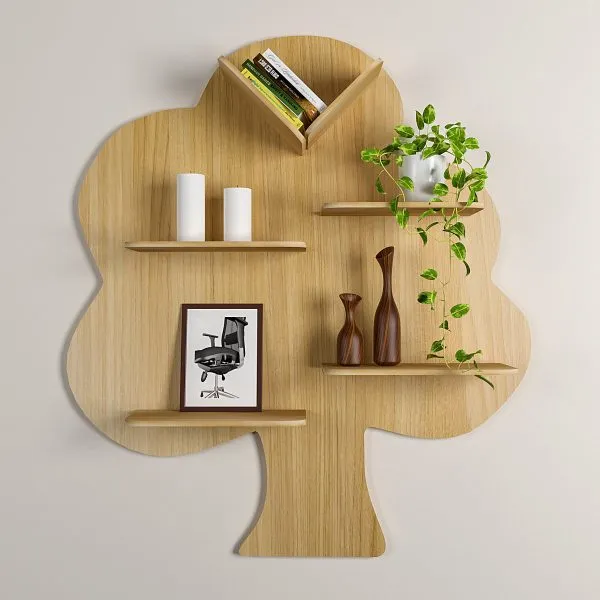Tree shaped Wooden shelf MDF material 18 inch covered area - Image 4