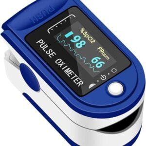 Pulse Oximeter Fingertip Monit Blood Oxygen Saturation (SpO2) and Pulse Rate Monitors- Portable Single Color LED Display [Battery Included]