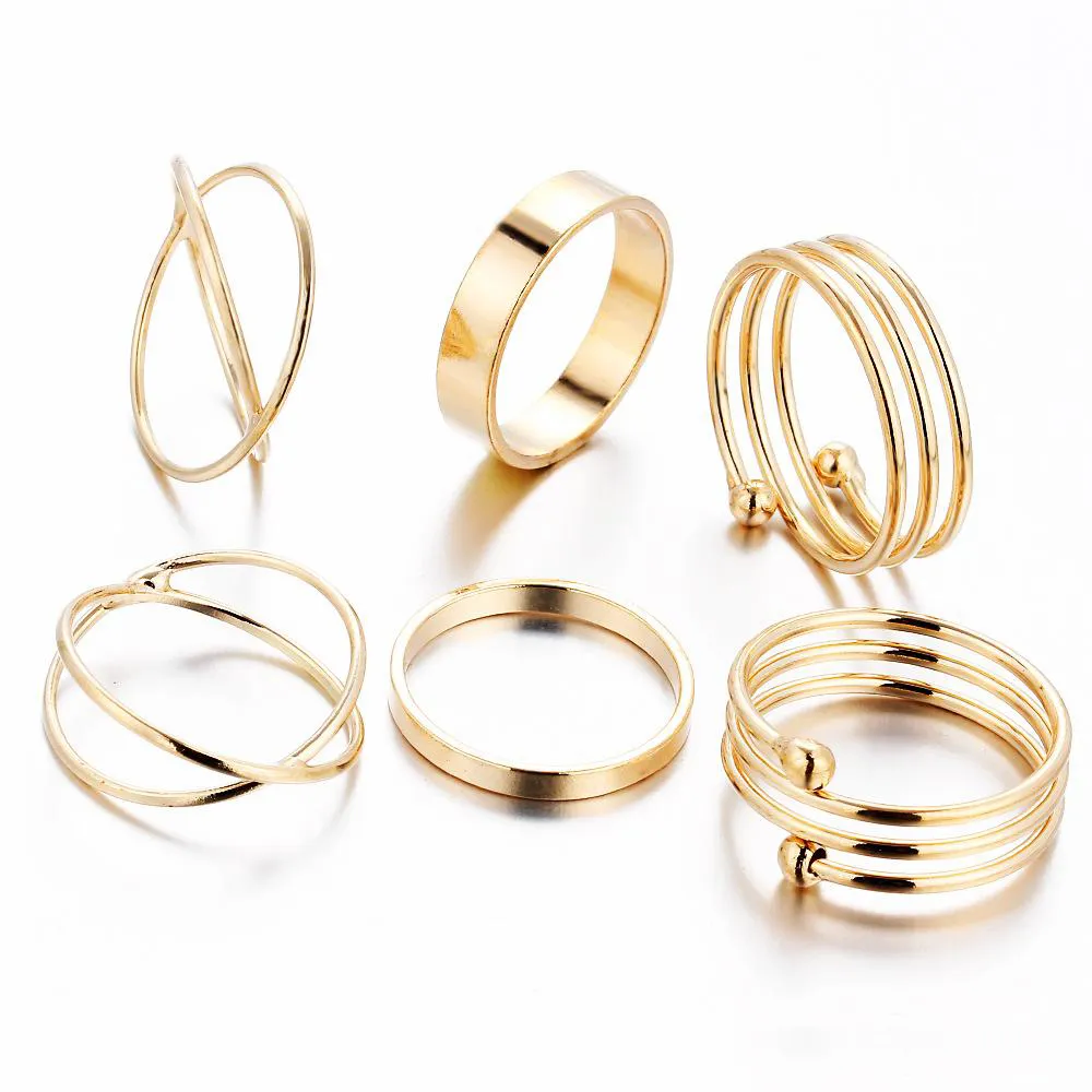 Knuckle Rings for Women Girl | 6 Pcs Finger Ring Set Best Selling Valentine's Day Gift - Image 4