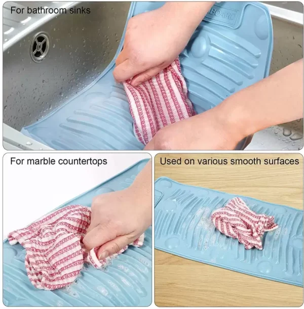 Multipurpose Rollable Foldable Portable Silicone Antislip Mini Travelling Housing Washing Cleaning Laundry Pad Board Mat for Shoe Clothes Mop (Random color) - Image 8