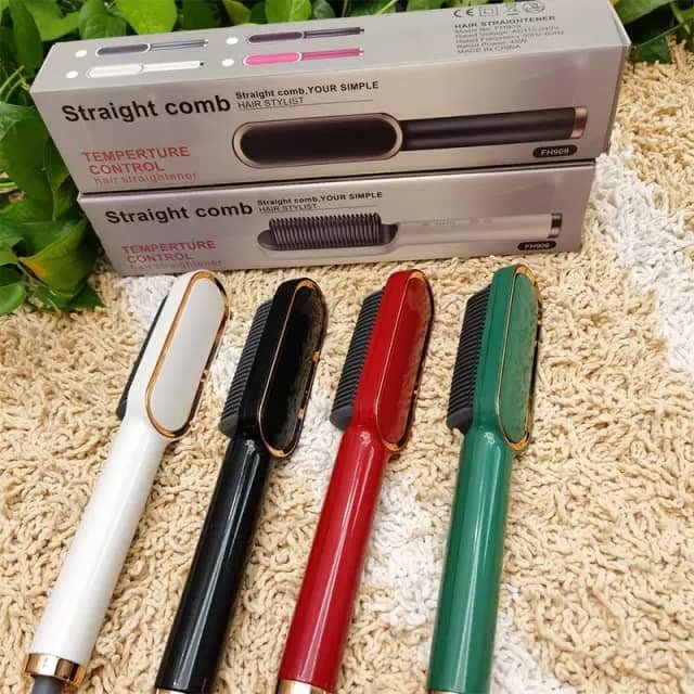Hair Straightener Hair Brush | brush straightener | Hair styling | Hair Beauty Tool | Straight , curl different styling hair Brush | Random color. - Image 7