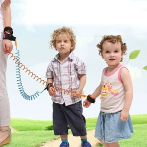 Anti child lock | Anti-Lost Wrist Link - Baby Child Anti Lost Wrist Link Safety Harness Strap Hand belt band for toddlers wristband for kids loss best for umrah and hajj, travelling purpose,safe secure (Random Color)