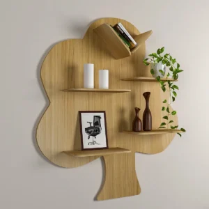 Tree shaped  Wooden shelf MDF material 18 inch covered area