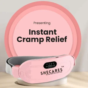 Rechargeable Period Cramp Massager | Instant Cramp Relief Vibrator Heating Belt for Menstrual Relief Pain Waist Stomach Warming Women Gift Box Packing (random color )