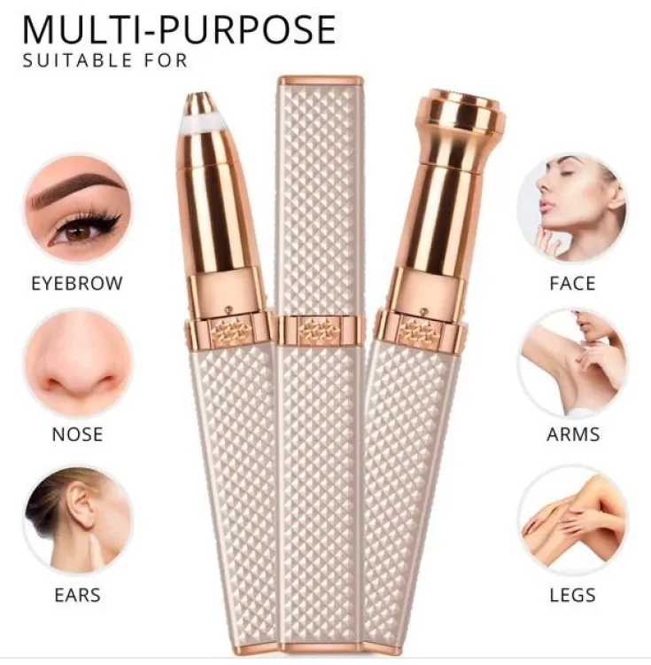 2 in 1 Flawless Facial Hair removal | 2 in 1 Women's Electric Epilator USB Charging Portable Hair Remover Bikini Painless Shaver for Women Body Facial Eyebrow Trimmer(random color ) - Image 10