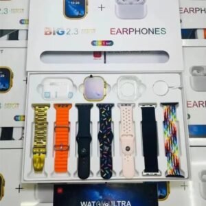 I20 Ultra Max suit Smart Watch 10 in 1 box 2.3inch large screen with 7 strips smartwatch With Airpords 2 (random color )