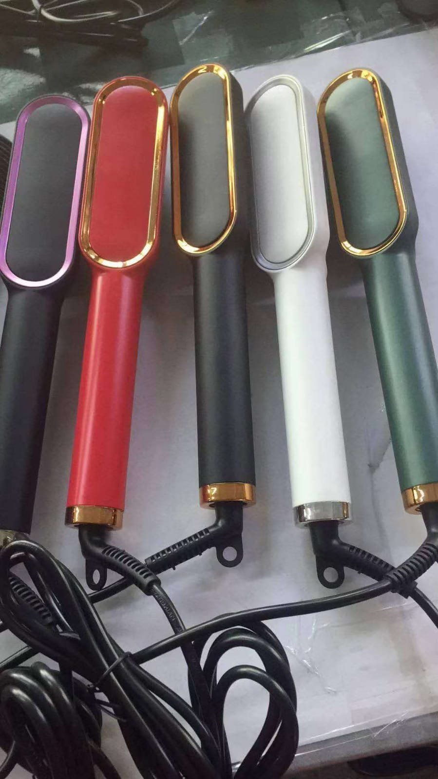 Hair Straightener Hair Brush | brush straightener | Hair styling | Hair Beauty Tool | Straight , curl different styling hair Brush | Random color. - Image 5