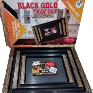 (Pack of 3 gift Set) Multipurpose Food Tray - Serving Tray - Wooden Texture Plastic Tray - Food Tray