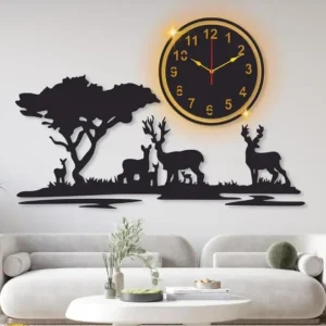 Deer wall clock / Deer Wall Clock Living Room Decor