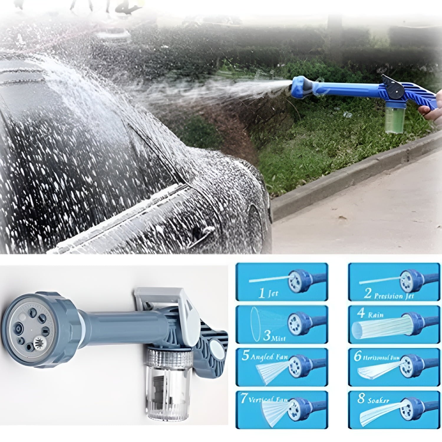 Nozzle Ez Jet Water Cleaning Soap Cannon Dispenser Pump Spray gun | Car Washer Plastic Garden Hose Pipe Connector Function - Image 5