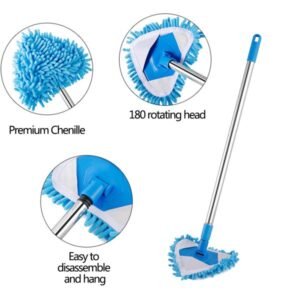 Adjustable Mini Duster | 180 Degree Flexible Triangle Mop (Random colors)