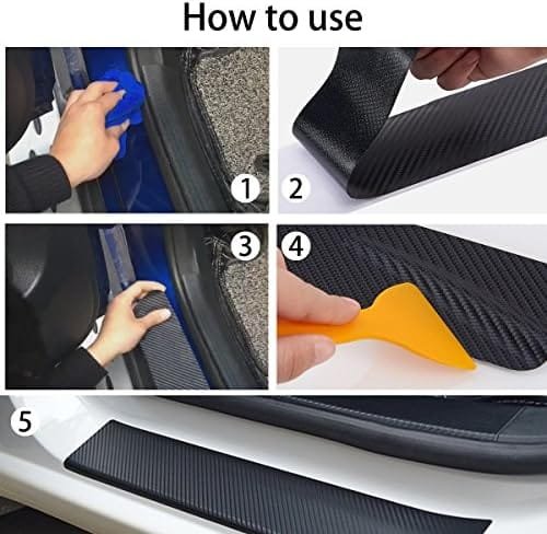 4 PCS Car Door Sill Protector Universal 3D Carbon Fiber Scuff Protective Door Sill Cover Panel Sticker, Car Stickers, Stickers for Car - Image 4