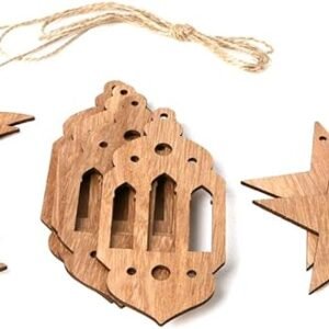 Ramadan Kareem Decorations chain Wooden material (10pec)