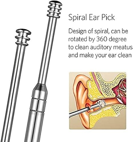 Ear Wax Removal Kit, 6-in-1 Ear Pick Tools Curette Cleaner Reusable Ear Cleaner, Stainless Steel Ear Wax Remover with Storage Case, Silver - Image 6