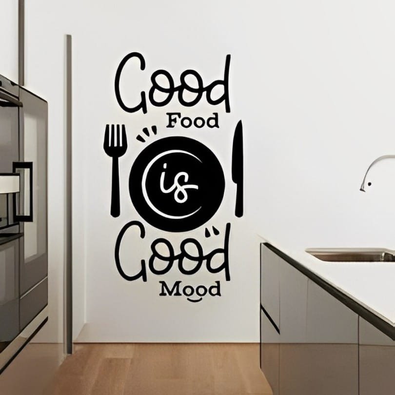 Good Food Is Good Mood kitchen 3D Wall Sticker Art