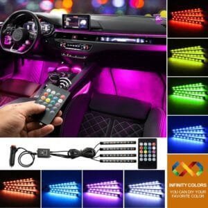 CAR ATMOSPHERE LIGHT REMOTE OPERATED 36 LED 3 strips