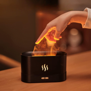 Flame Air Diffuser, Humidifier, Portable-Noiseless Aroma Diffuser for Home, Office or Yoga (Body & Flame in Random Color)