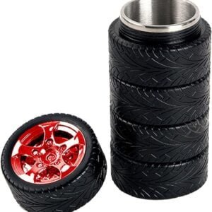 Tyre Cup Thermos Stainless steel | Vacuum Flask Stainless Steel Water Bottle Mug Cup Insulated Mug Travel Mug - 300ml (Random colors)