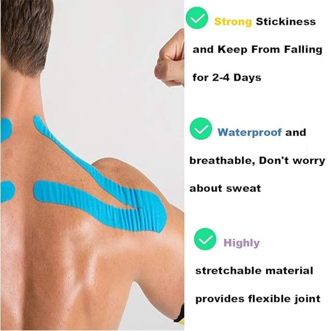 Kinesiology Tape Muscle Bandage Sports Cotton Elastic Adhesive Strain Injury Tape Knee Muscle Pain Relief Stickers (Random Colors) - Image 18